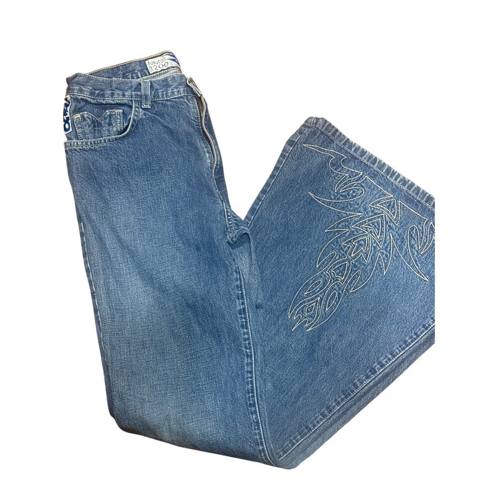 Vintage 90s JNCO Blaze S1200 Girlie Stuff Ultra Flare Jeans Size 9 USA 28x30 - Picture 13 of 15